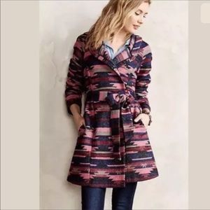 Anthropologie Tabitha Leona Wrap Coat in Aztec